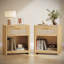  Ensemble de table de chevet 19 po avec tiroir en rotin et tablette ouverte l 19 po-129679429