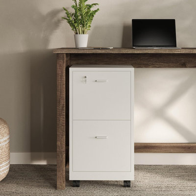 Classeur à 2 tiroirs avec serrure et rangement à tiroirs profonds Ebern Designs