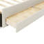 Lit plateforme tapissier simple avec lit gigogne Stripe, lit gigogne beige et 3 tiroirs