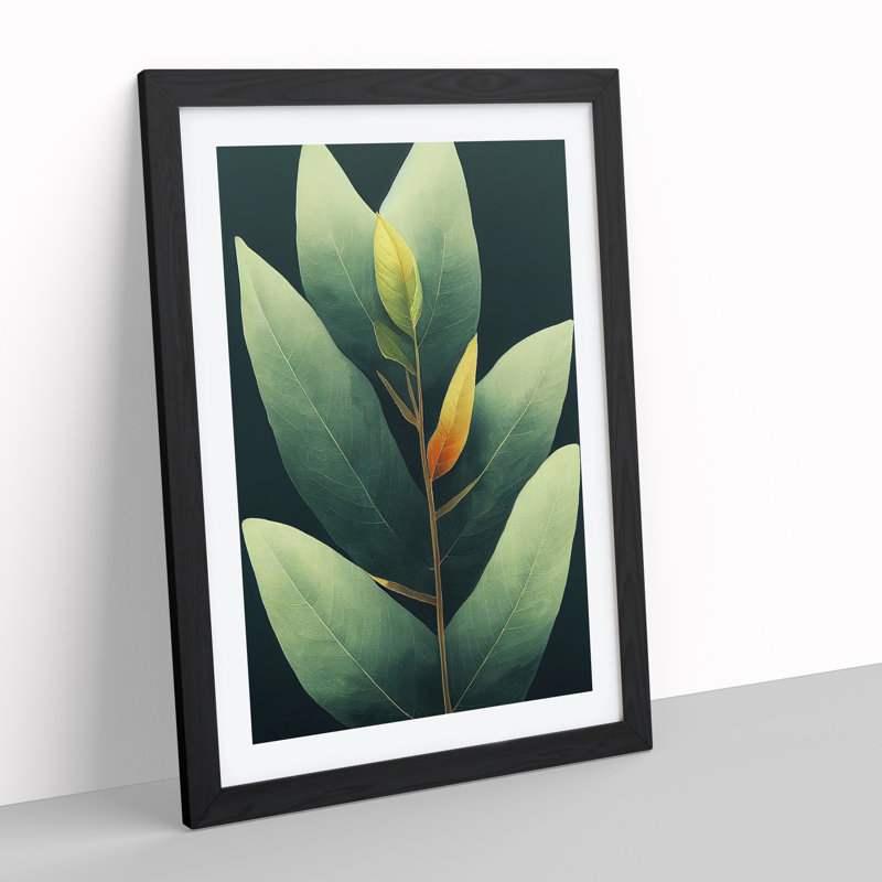 A Wild Leaves - Framed Print, Black, 34cm H x 25cm W