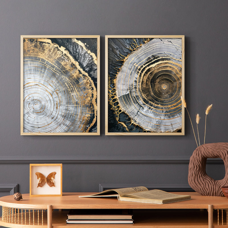 Série ABSTRACT CCxxix - reproduction encadrée de qualité supérieure - prête à être accrochée - aucun clou requis - aucun clou requis