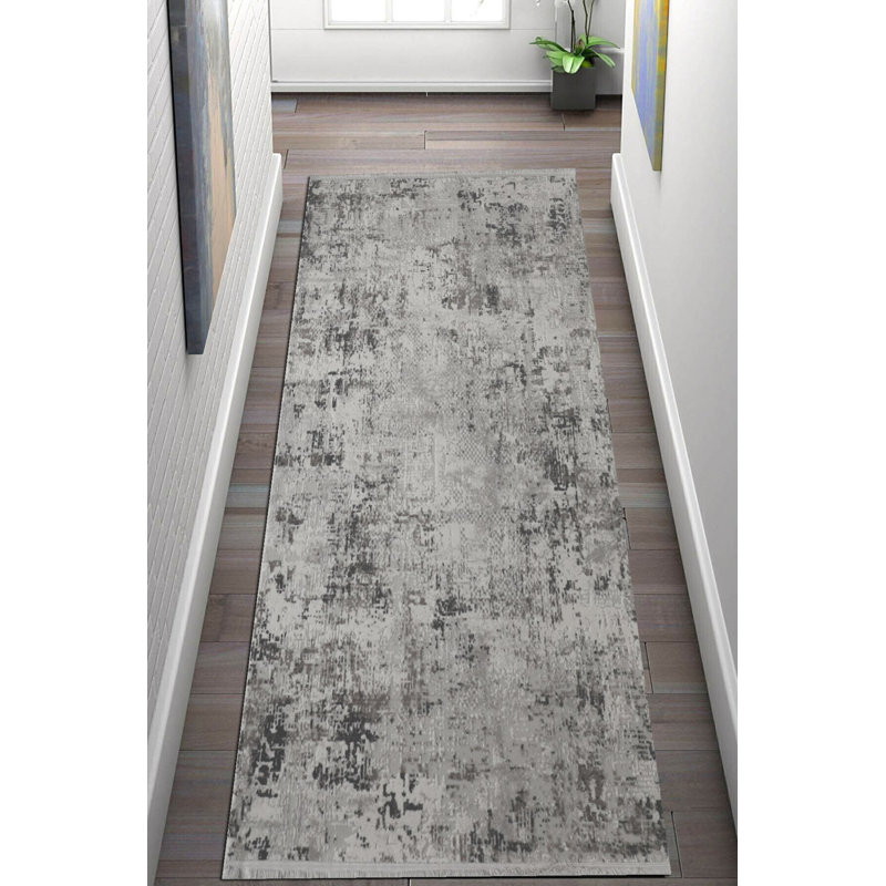 Tapis marocain noué à la main gris, Rectangle 79 po x 114 po