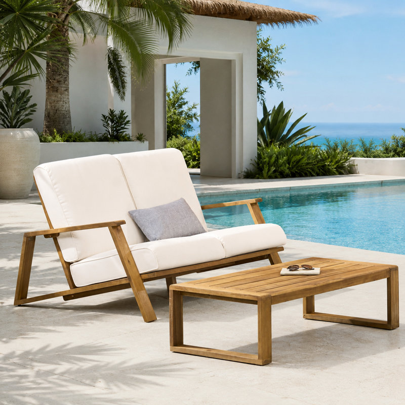 Causeuse d'extérieur avec table basse Paloma