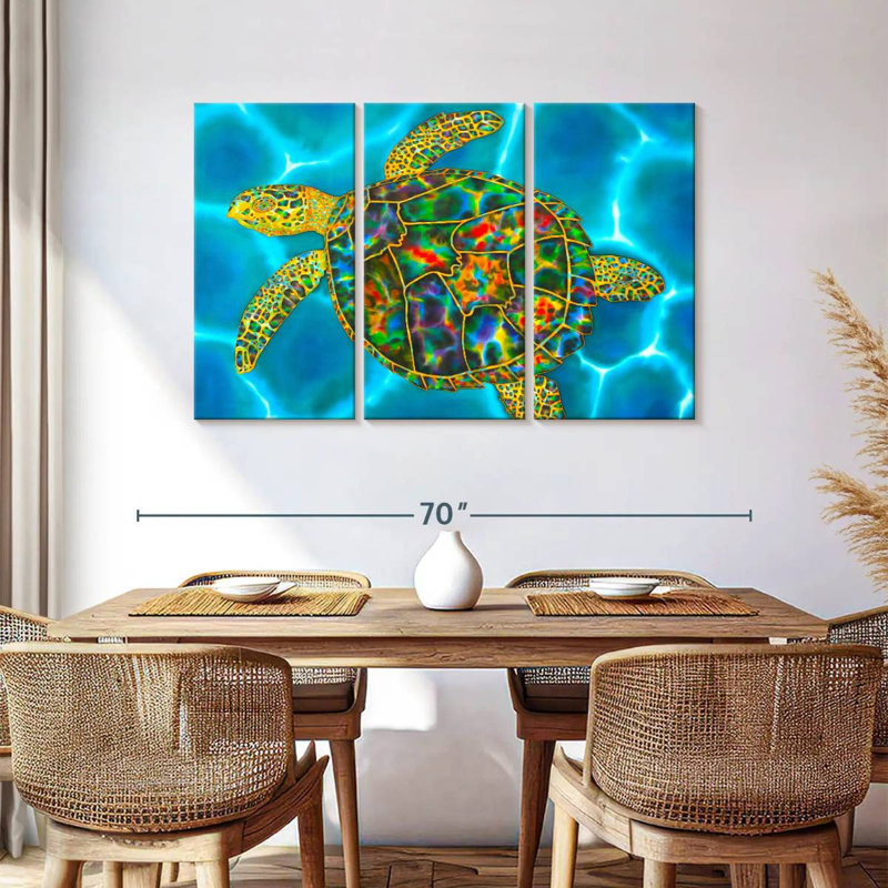 Brampt Rainbow Opal Sea Turtle, 36" H x 57" W