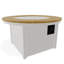 42" Round Rustic Polymer Fire Table with Propane Shelf-835687991