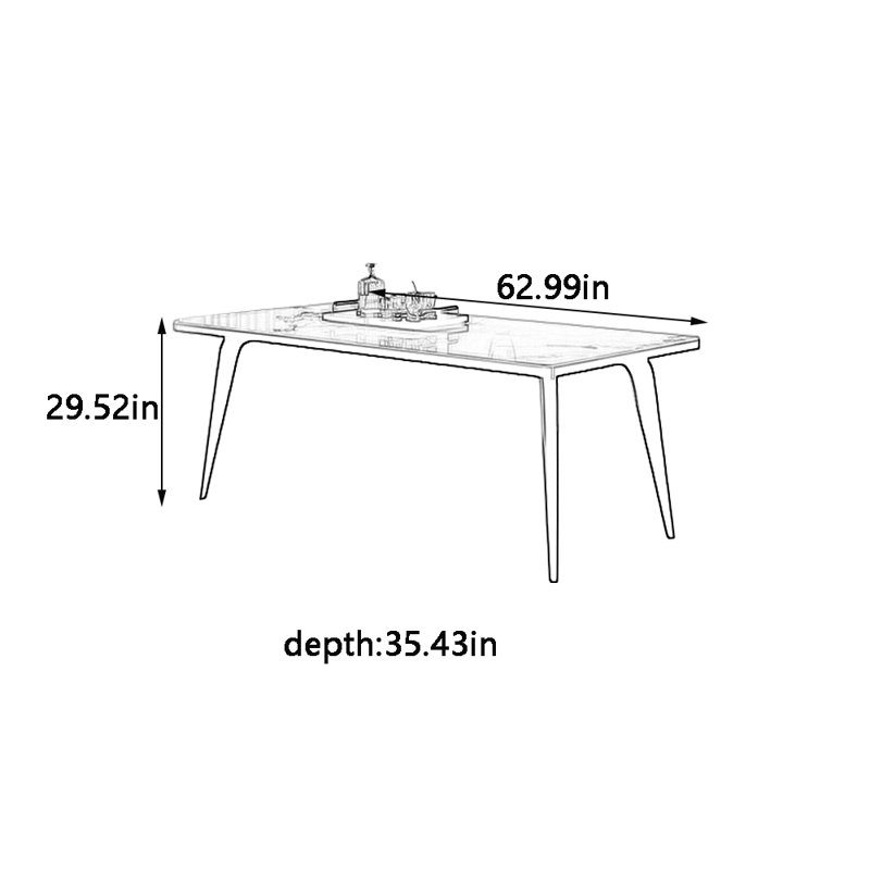 Table de salle à manger simple et légère, H 29,52 po x L 62,99 po x l 35,43 po
