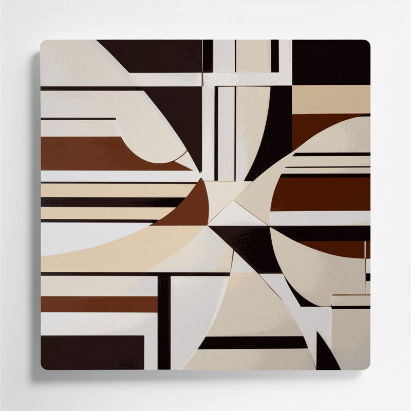 Art mural rigide en métal beige 48, H 16 po x l 16 po