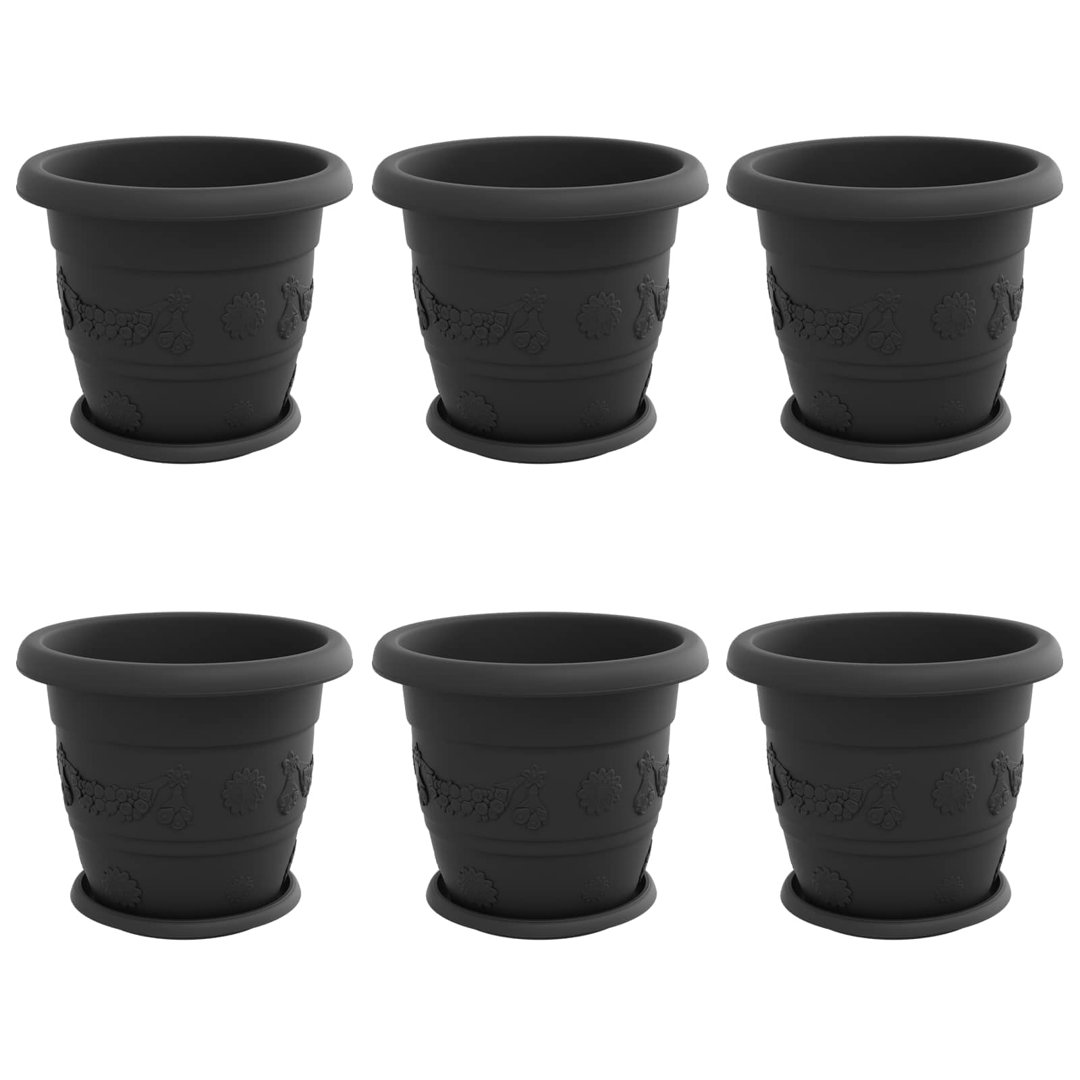 Plant Pots Plastic Modern Decor Garden Indoor Outdoor Cylindrical