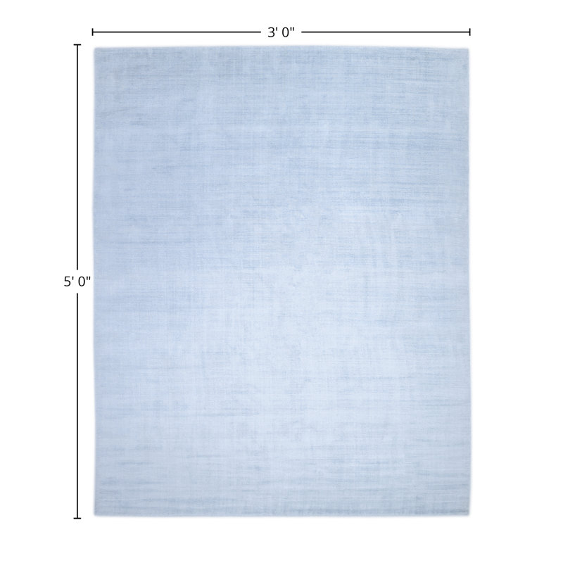 Milo Area Rug in Light Blue/White, Rectangle 3' x 5'