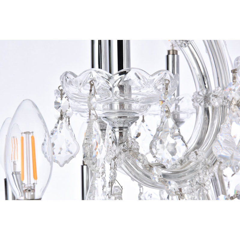 Yarmouth 49 - Light Glass Chandelier, Chrome / Crystal (Clear) / Royal Cut, 62" H x 46" W x 46" D