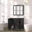 Meuble-lavabo 35,5 po, noir, lavabo en résine, tiroirs à fermeture en douceur, eau texturée, rangement facile, surface d'eau, installation facile