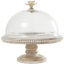 Mango wood cake stand with glass dome