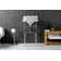 Edwardian Marble White/Polished Chrome Metal Rectangular Console Bathroom Sink with Overflow