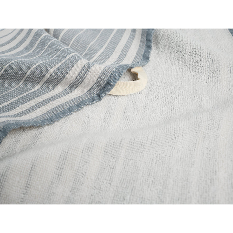 Sycamore Organic Cotton Linen Hand Towel 20"X30" Flax W/Gulf, Flax w/Gulf