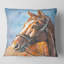 Carré, portrait d'un cheval brun - Coussin décoratif imprimé maison de campagne-60158223