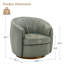 Fauteuil demi-tonneau pivotant en cuir véritable de 34 po de largeur (ensemble de 2)-1439220859