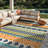 Duxbury Geometric Bohemian Indoor/Outdoor Area Rug Orange/Navy/Green-69986546