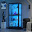Vitrine 63 po à 4 côtés en verre avec bande lumineuse magnétique-211495816