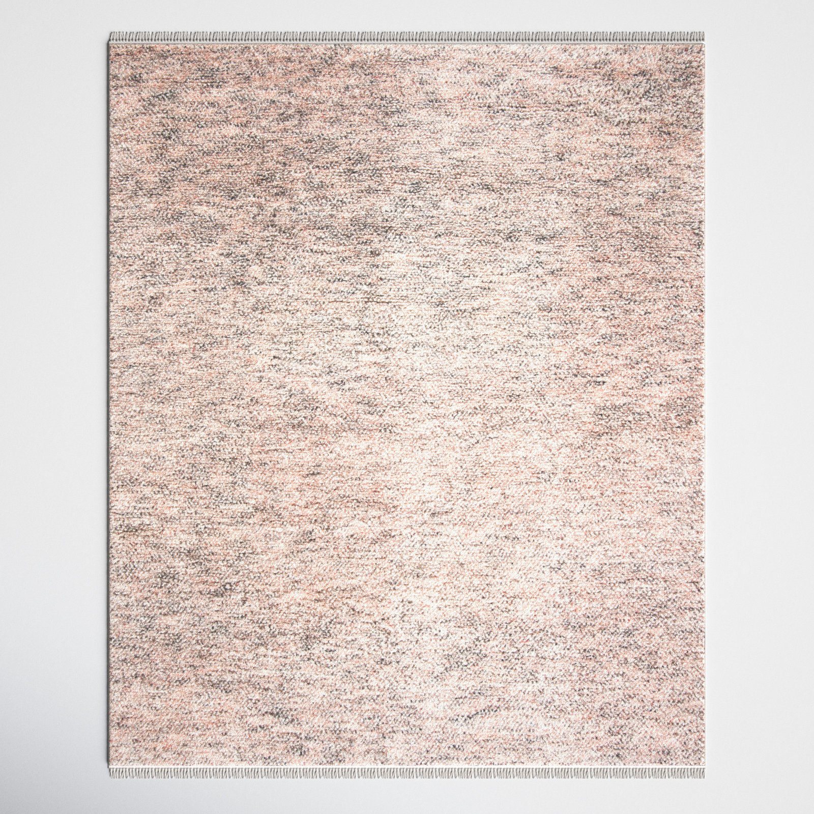 Wyly Beige Gray Hand-Knotted Wool Rug, Rectangle 5' x 8'