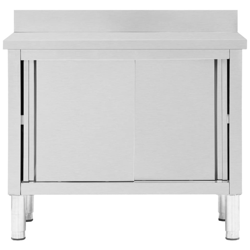 Biram 100 cm W Kitchen Island with Stainless Steel Top