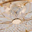 Ventilateur de plafond en cristal 19,7 po avec ensemble d'éclairage, ventilateur encastré à profil bas avec télécommande, moteur réversible à 6 vitesses, finition dorée, ampoules non incluses
