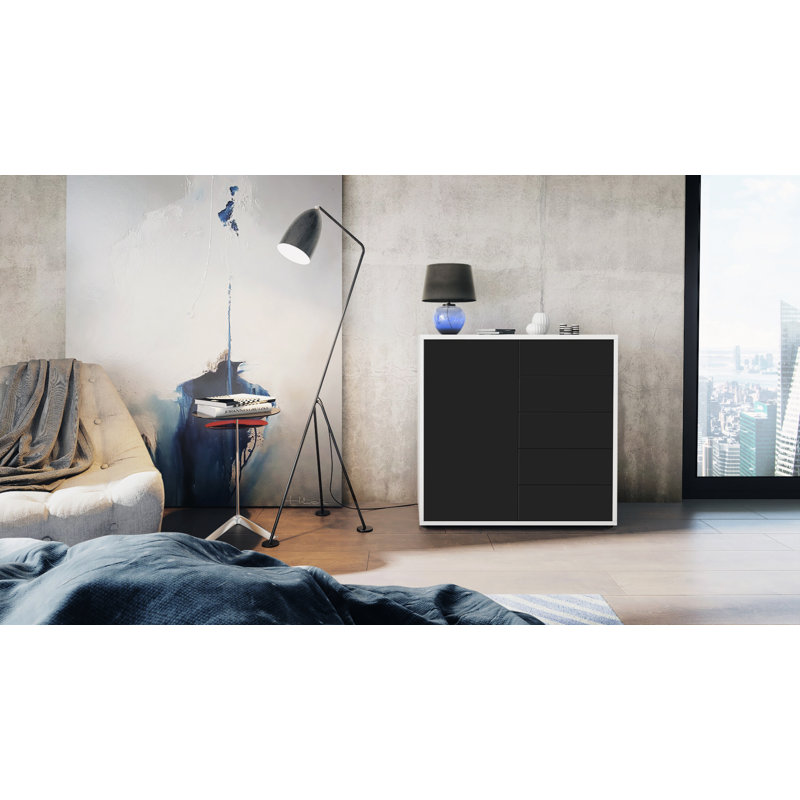 Mcdevitt 79cm Sideboard, Matt White/Matt Black