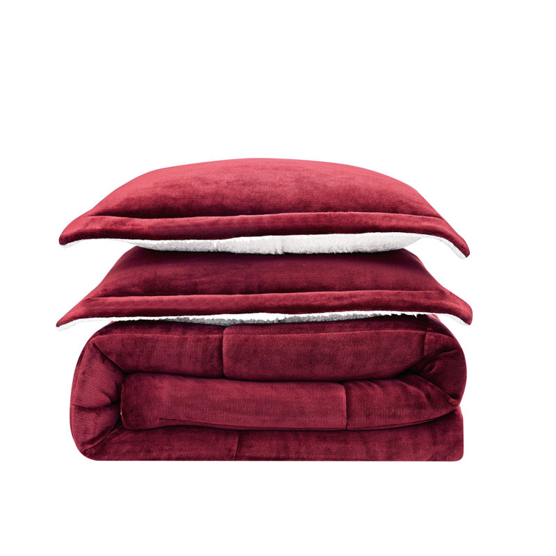 King Blue and Red Reversible Down Alternative Comforter Set