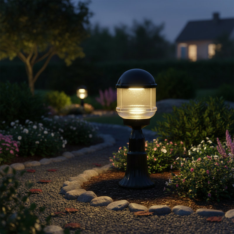 Luminaire d'extérieur à fixation sur pilier 1 lumière Lycius