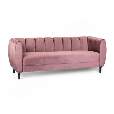 Modern Velvet 3-Seater Sofa with Roud Arms