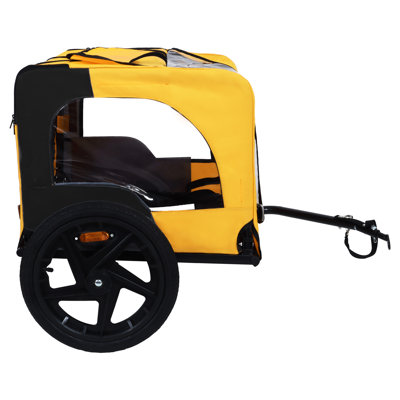 Pet Bike Trailer Dog Cart for Bicycle, Easy Folding Cart Frame, Quick Release Wheel