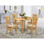 L'ensemble 3 pièces contient une table de cuisine rectangulaire avec Dropleaf et 2 chaises de salle à manger en tissu de lin, chêne-1012328560-971727167