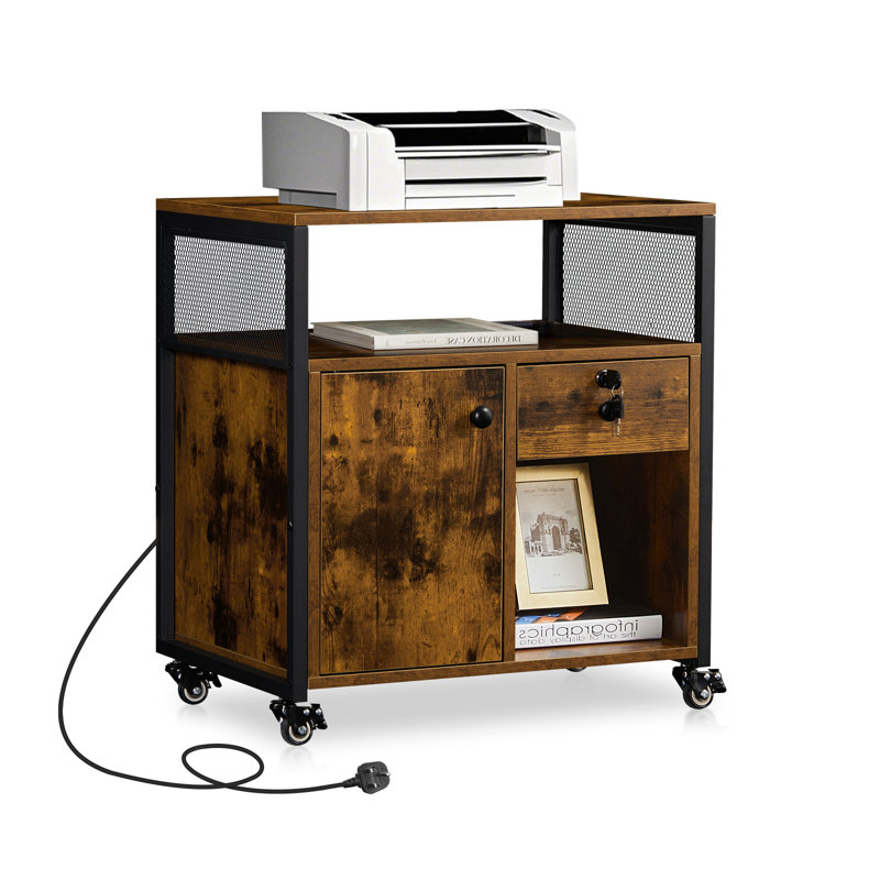 60cm Wide 1 -Drawer Mobile File Cabinet, Brown