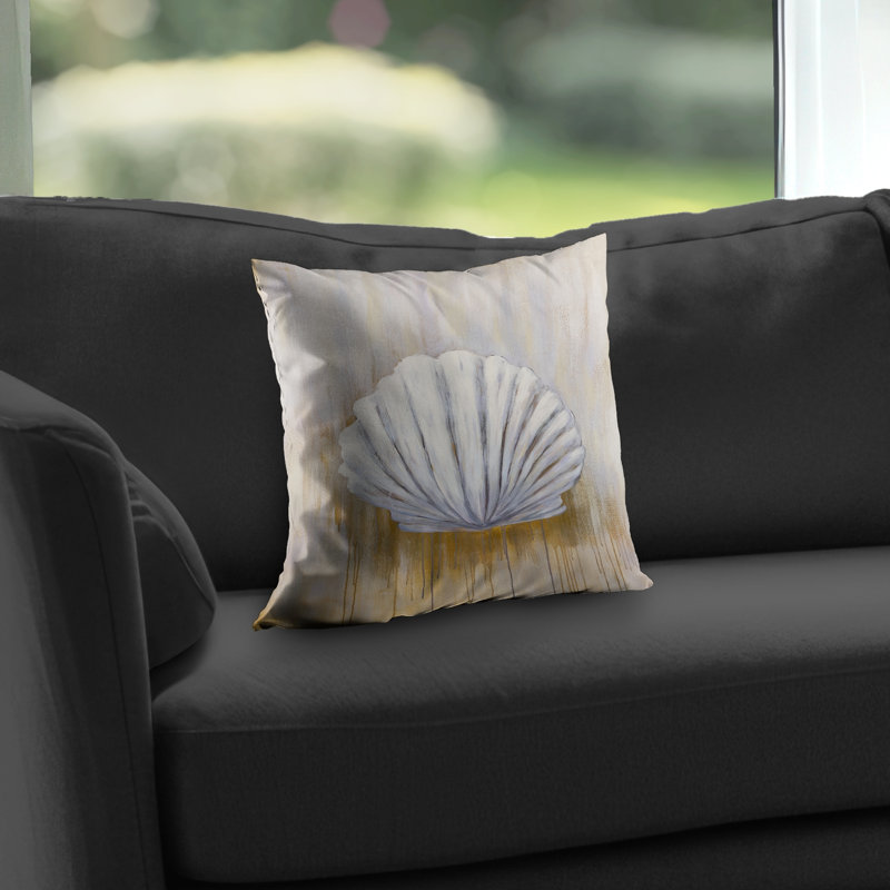 Feston shell White Bathroom Poly Twill Throw Pillow – Poly Twill Throw Pillow with Insert, Double-Sided Print