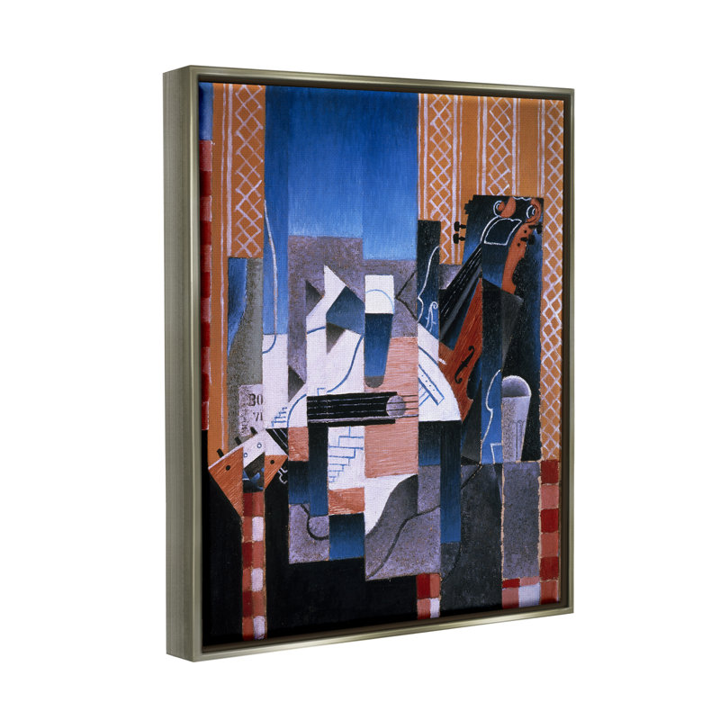 «Violon et Guitare» par Juan Gris, peinture abstraite classique sur toile, H 21 po x l 17 po x P 1,7 po