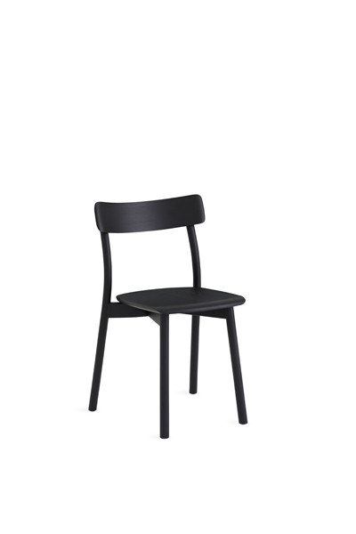 Chiaro Solid Wood Stacking Side Chair, Black