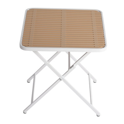 Multi - Functional All Weather Folding Square Table, Polypropylene And Metal, Khaki, Stain , Fast Simple To Clean Indoor Outdoor Metal Construction, Load Bearing 220 Lbs, Smooth Surface For Easy