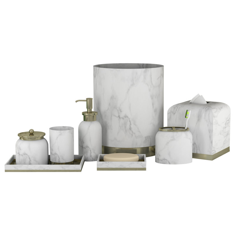 Ensemble d'accessoires de salle de bain Misty, 8 pièces, Gris