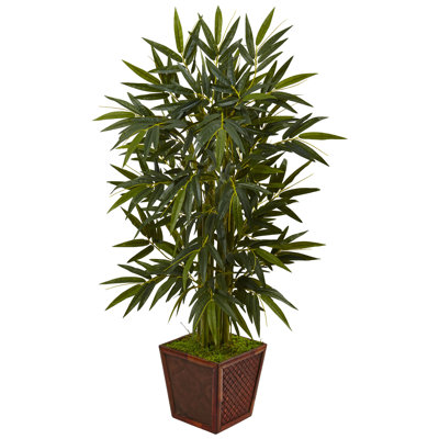 48'' Faux Bamboo Tree in Wood Planter