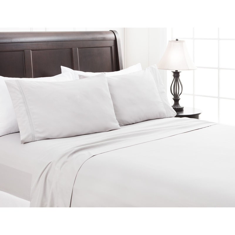 Ultra Soft Microfiber Percale Sheet Set, Queen Sheet Set with Fitted Sheet, Gray