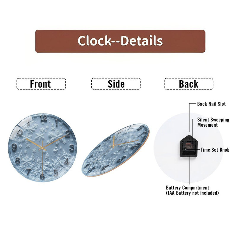 Horloge murale moderne en verre 12 po