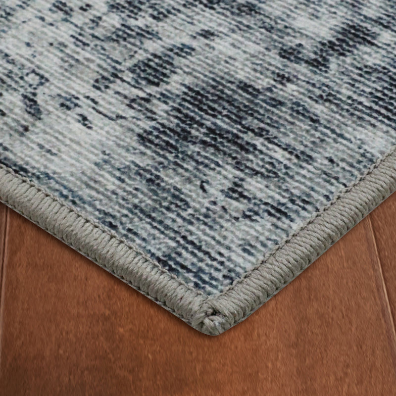 Wyatt & Ash Hazen Abstract Machine Washable Imagine Printed Chenille Rugs 1-Piece, Rectangle 6'6" x 9'6"