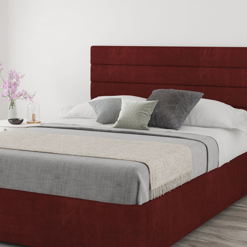 Platt Upholstered Twill Panel Headboard, Kingsize (5'), Linen Bordeaux