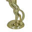 Table d'appoint sculpturale avec plateau en marbre blanc et base en aluminium, décor doré pour un décor de salon élégant