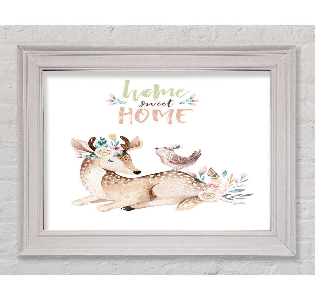 Home Sweet Home Woodland Animals Gerahmter Druck