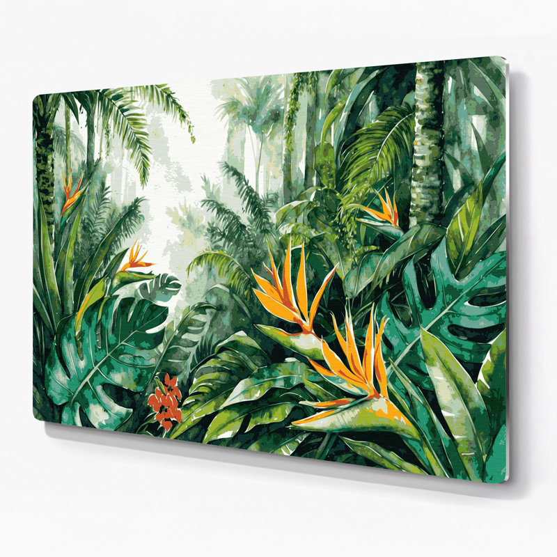 Hawaiian Rainforest Green Metal Wall Art, 11" H x 14" W