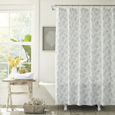 Tossed Pineapple Cotton Single Shower Curtain