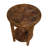 Inola Wide Rustic Industrial Antique Wooden Round End Table With 1 Open Shelf