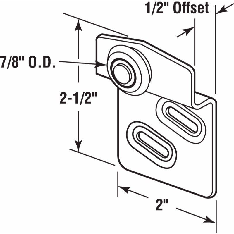Rouleaux et supports avant à porte de placard à ouverture par le haut Prime-Line, pour portes Atlas