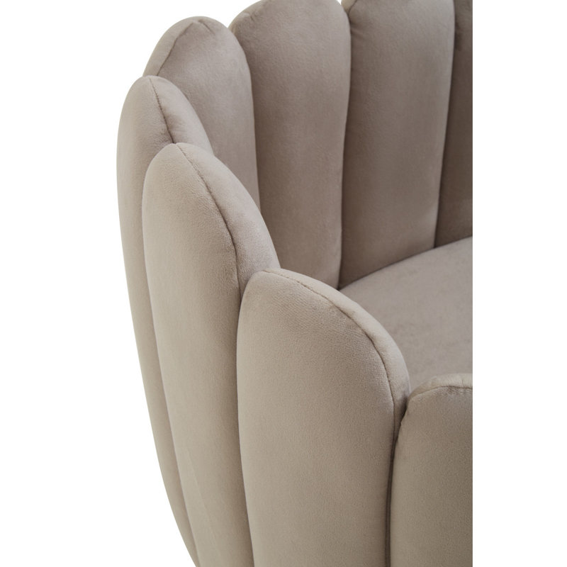 Aili 52cm H Polyester Blend Upholstered Armchair in Gold