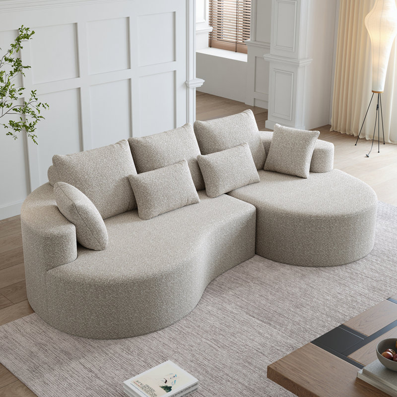 Canapé surdimensionné Boneless, Chenille beige, Orienté à droite